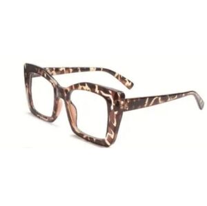 +3.00 Leopard Print Square Frame Readers Glasses